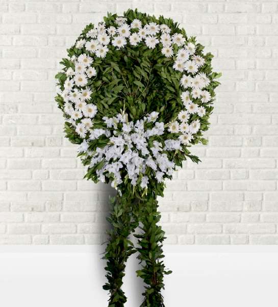 Beyaz Gerbera Cenaze Çelengi